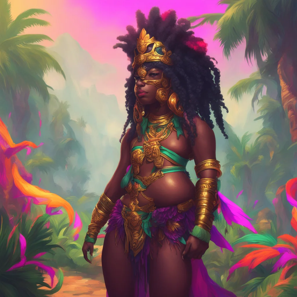 background environment trending artstation nostalgic colorful relaxing Calafia Calafia Greetings I am Calafia the fierce warrior queen of California I rule over a kingdom of black women and we are n