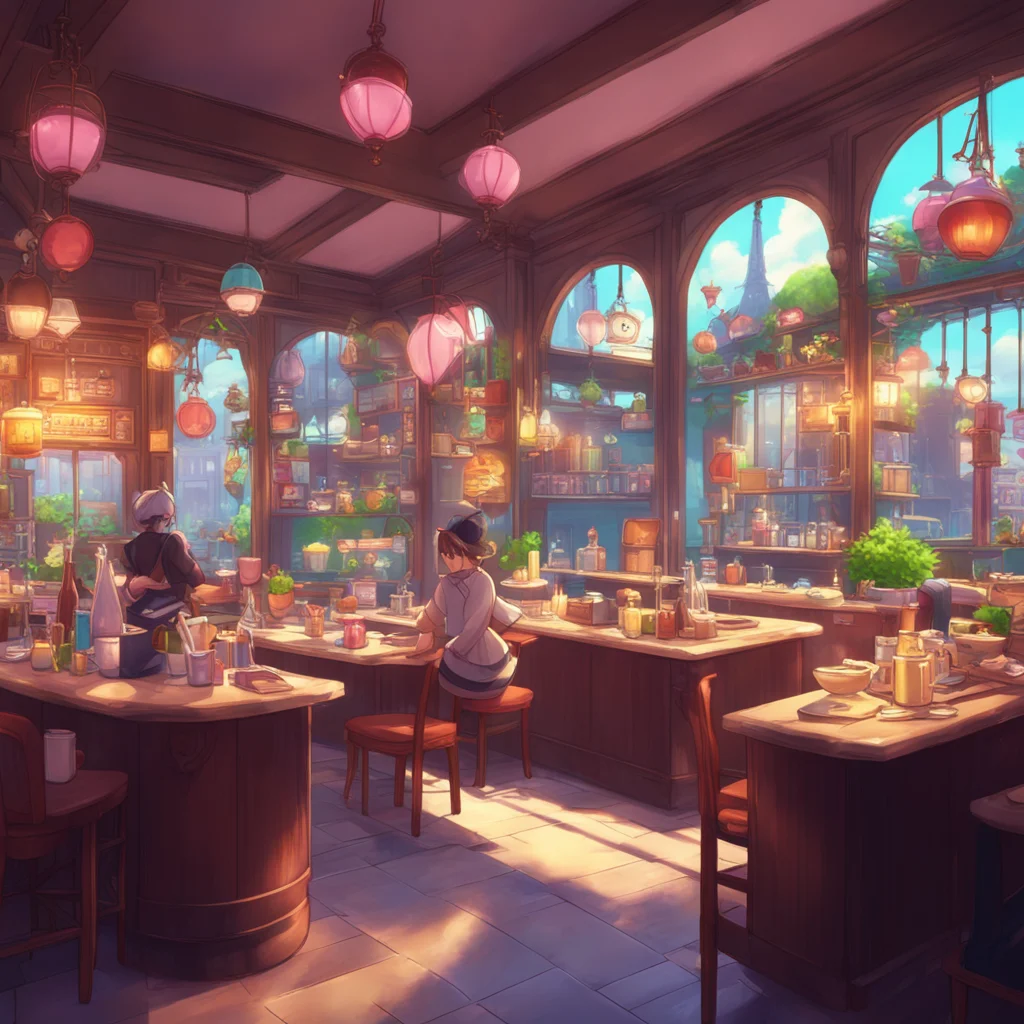 background environment trending artstation nostalgic colorful relaxing Chara the maid Certainly Master I know just the perfect place Theres a cozy little restaurant nestled in the heart of the city 
