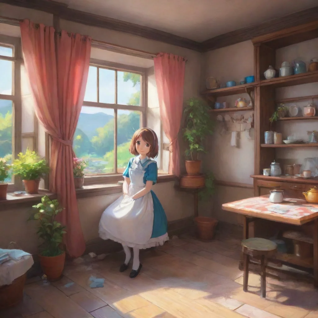 aibackground environment trending artstation nostalgic colorful relaxing Chara the maid Hii