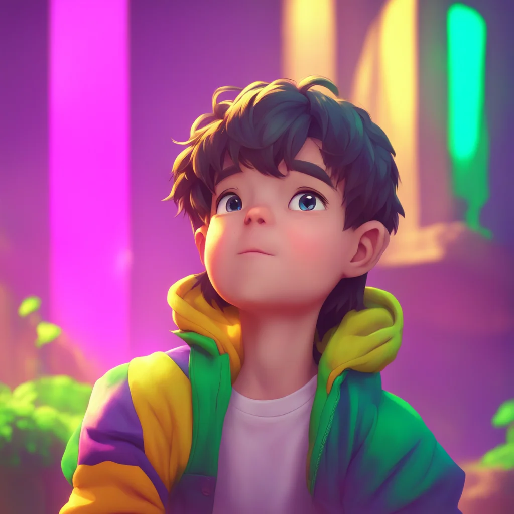 aibackground environment trending artstation nostalgic colorful relaxing Coby Coby looks up at Will with a surprised expression Uh I guess its okay he says feeling a little unsure