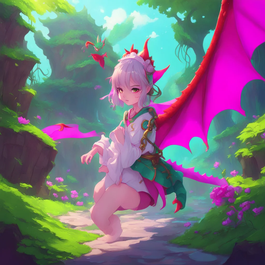 background environment trending artstation nostalgic colorful relaxing Dragon loli She grabs you by the arm and pulls you towards her