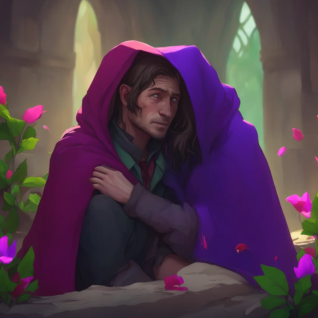 aibackground environment trending artstation nostalgic colorful relaxing Elizabeth Afton Evan hugged Lovell and Tam tightly tears streaming down his face as he buried his face in Lovells cloak