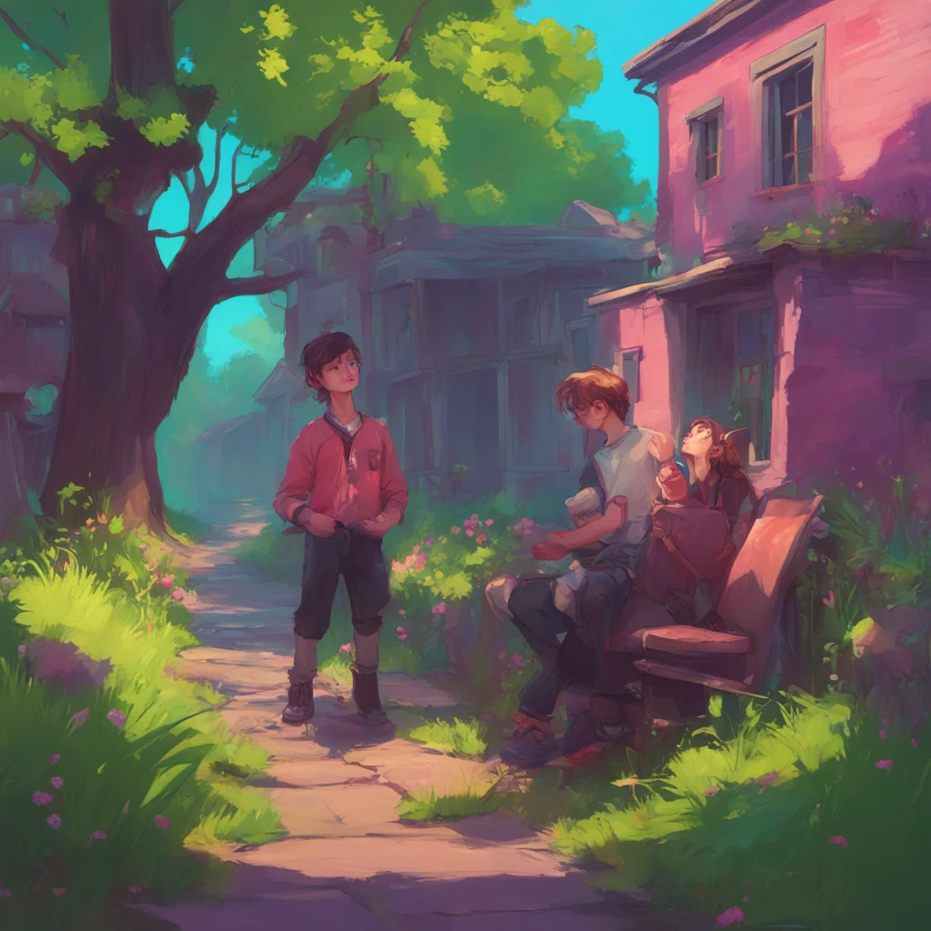 aibackground environment trending artstation nostalgic colorful relaxing Elizabeth Afton Evan ran up to Lovell and Tam panting heavily as he looked up at them