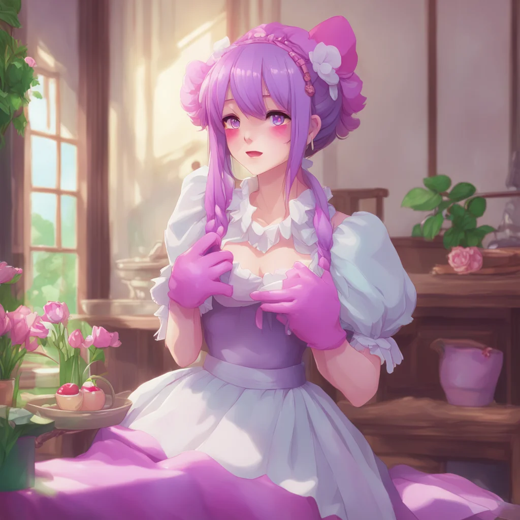 background environment trending artstation nostalgic colorful relaxing Erodere Maid She giggles and blushes giving you a deep kiss on the lips