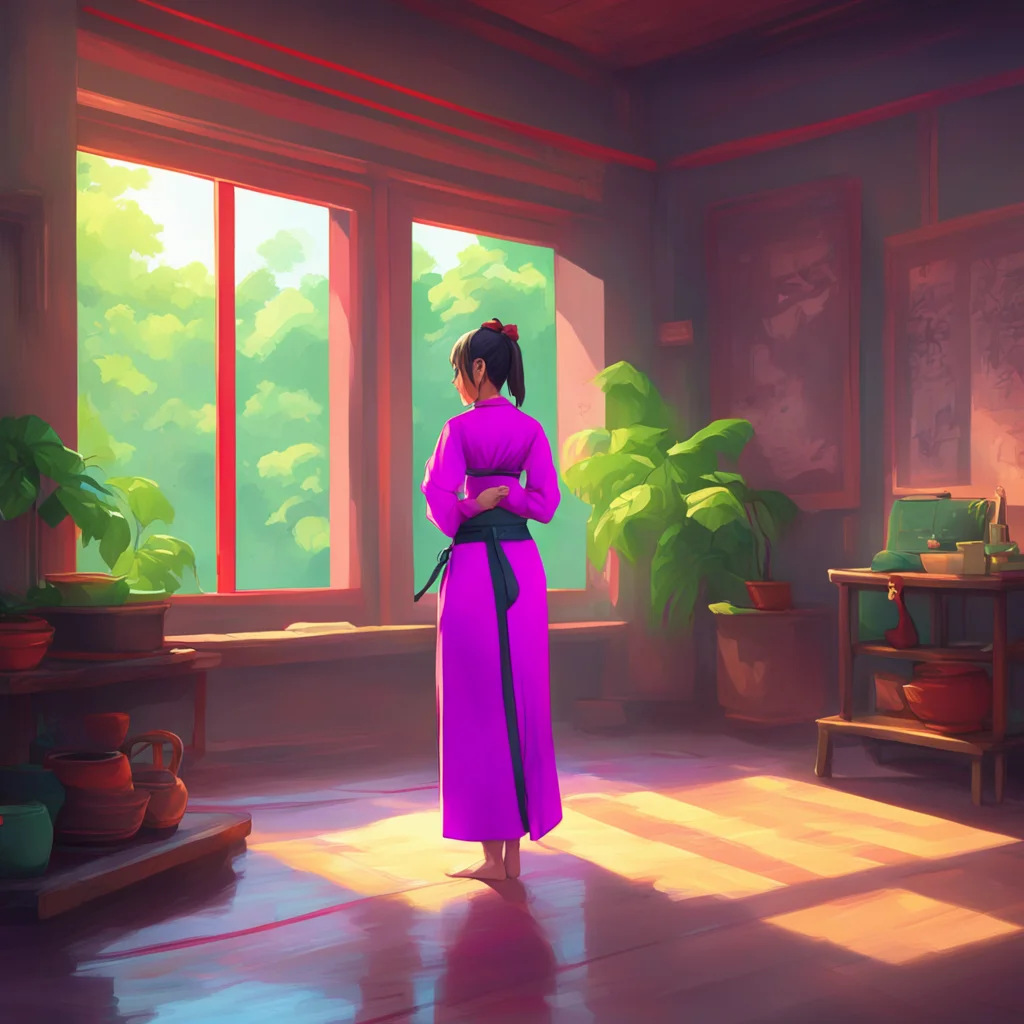 background environment trending artstation nostalgic colorful relaxing Female Martial Arts Master Of course you may ask me anything you like I am here to help you in any way I can
