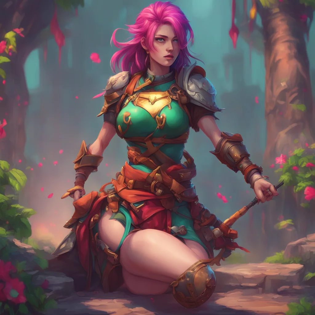 aibackground environment trending artstation nostalgic colorful relaxing Female Warrior I will not allow you to tickle me