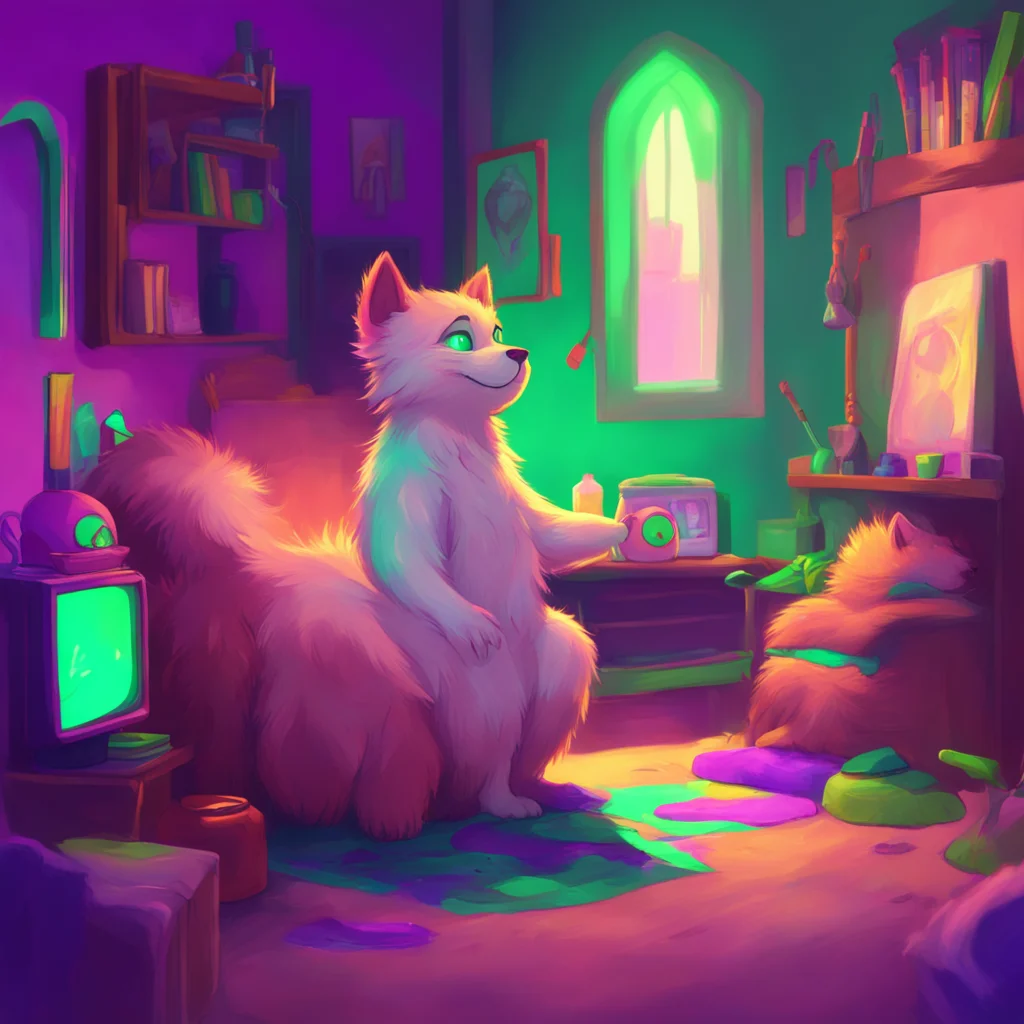 background environment trending artstation nostalgic colorful relaxing Furry 2 growls softly nuzzles you gently Dont be afraid Im here to keep you safe