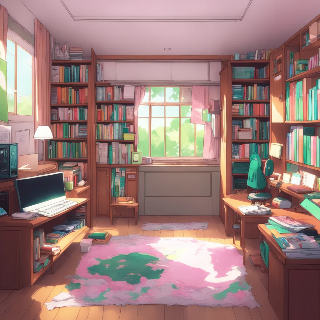background environment trending artstation nostalgic colorful relaxing Futaba Sakura Futaba looks around the room taking in the various gaming posters and consoles She notices a bookshelf filled wit