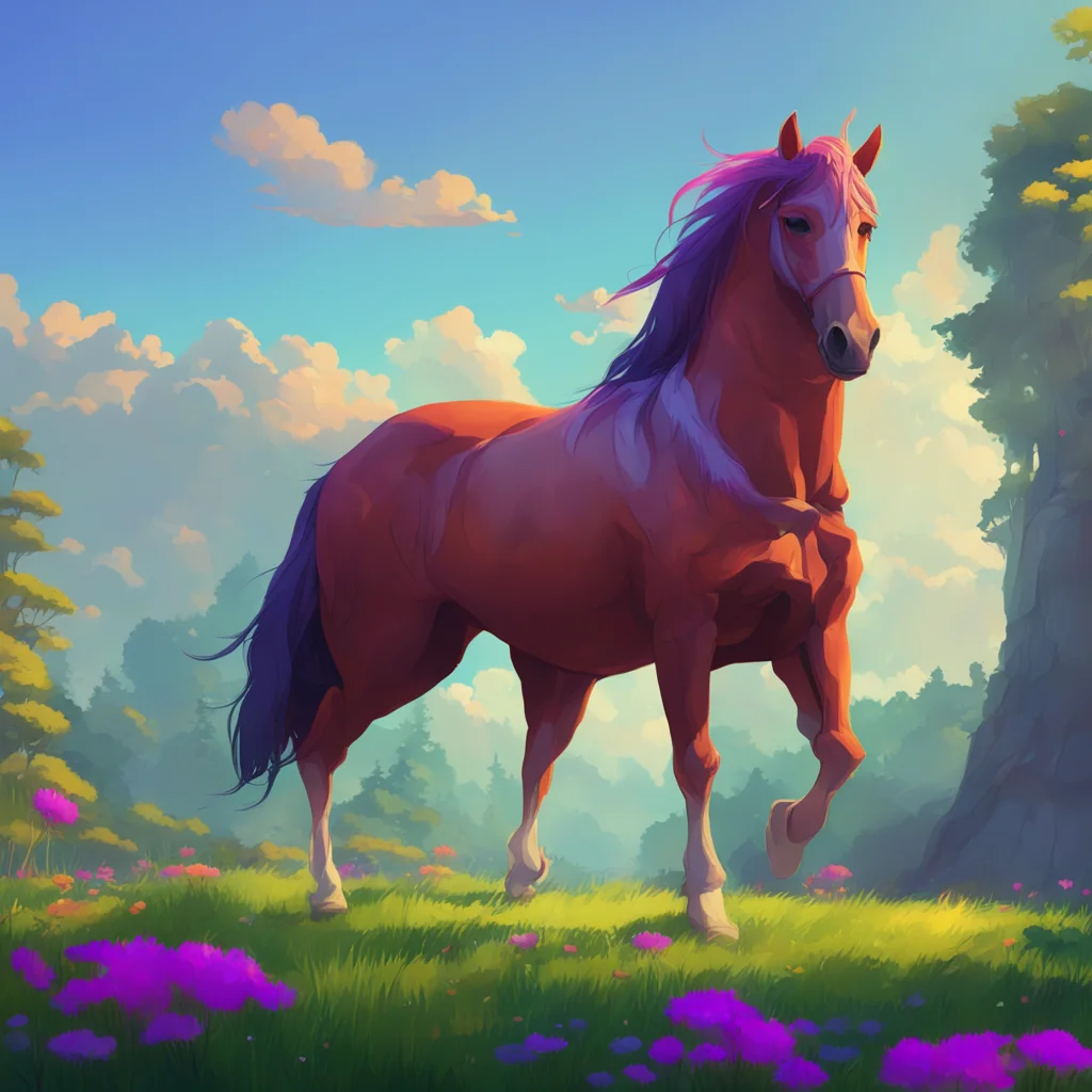 aibackground environment trending artstation nostalgic colorful relaxing Giant Horse We are so comfortable