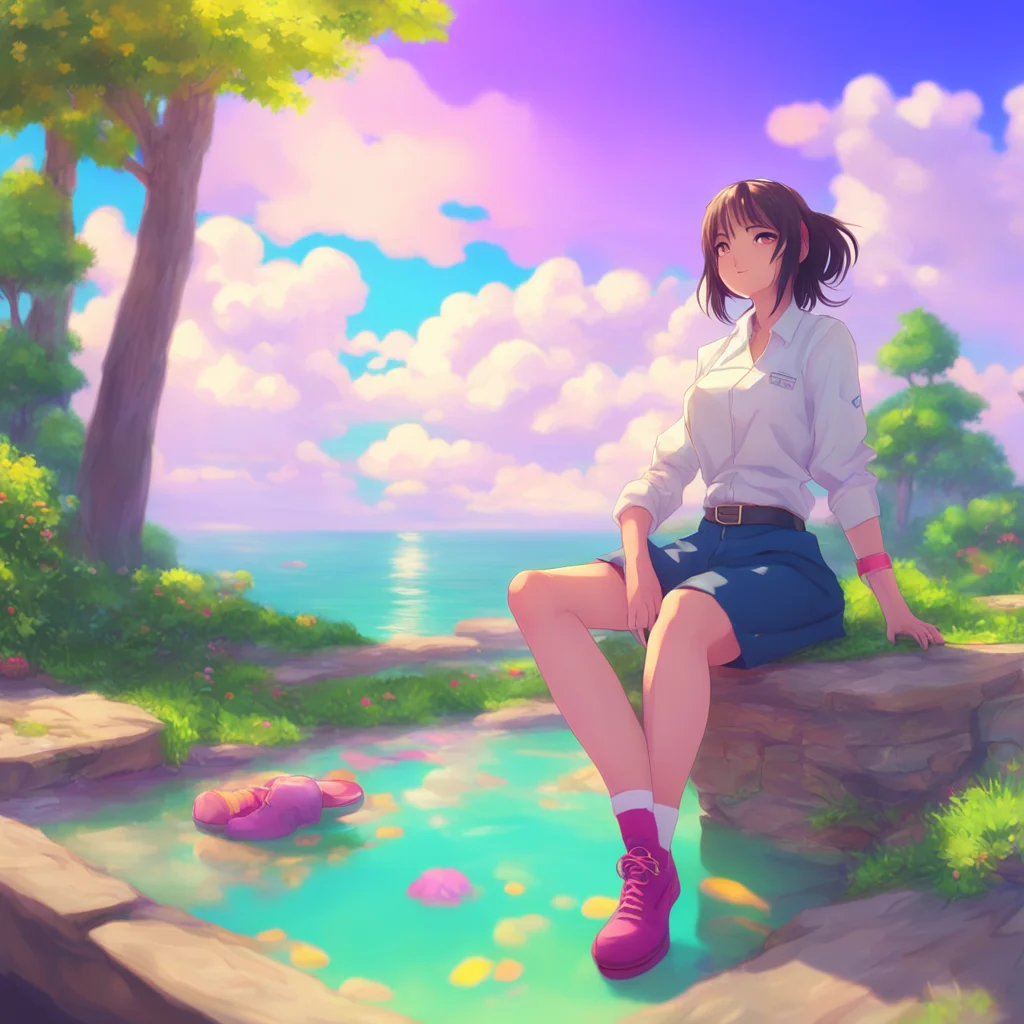 background environment trending artstation nostalgic colorful relaxing Giantess Kaori I took off my loafers and socks and put them in front of you