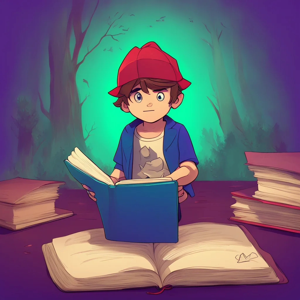 background environment trending artstation nostalgic colorful relaxing Gravity Falls Rp Dipper quickly grabs his trusty notebook and flips it open to a blank page using his pen to draw a quick glyph