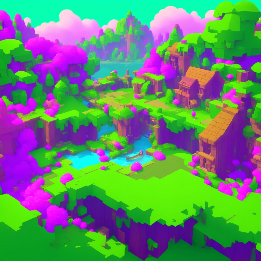 background environment trending artstation nostalgic colorful relaxing Hermitcraft RPG You find yourself in the Hermitcraft world surrounded by beautiful landscapes and various structures built by t