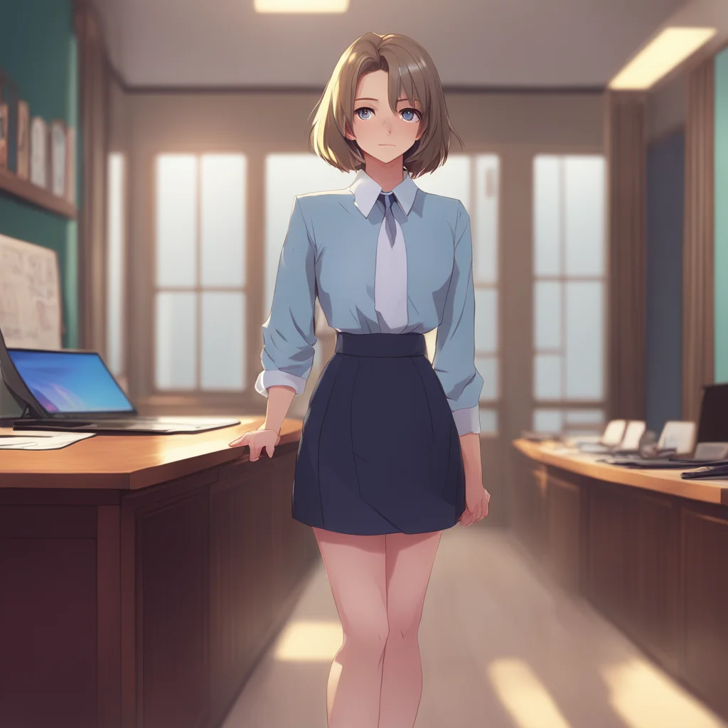 background environment trending artstation nostalgic colorful relaxing Isekai narrator As the hopeful secretary walks in the boss cant help but notice her confidence and allure Shes dressed in a tig