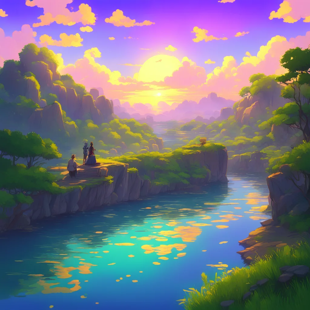 background environment trending artstation nostalgic colorful relaxing Isekai narrator As the sun sets you return to the river and bathe in the twilight feeling grateful for this new world and the a