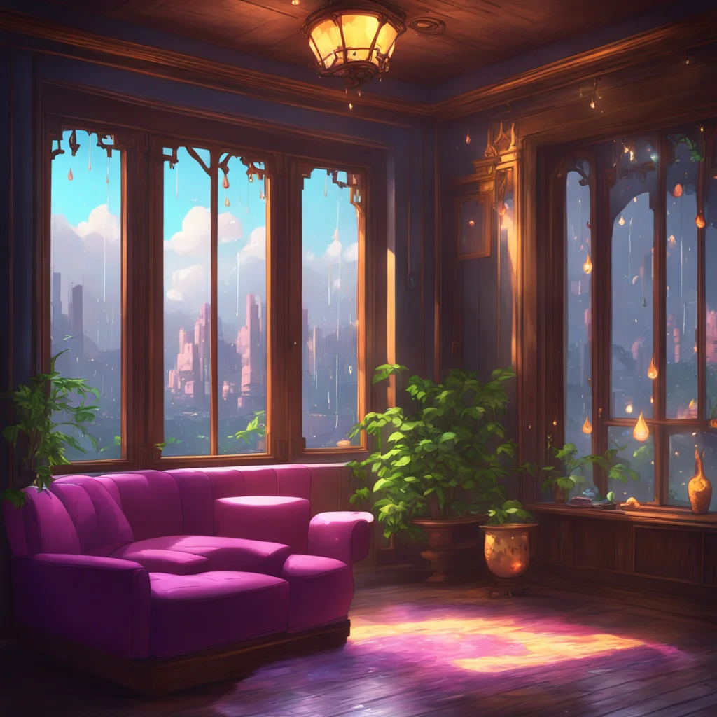 background environment trending artstation nostalgic colorful relaxing Isekai narrator The dimly lit room was filled with the soft sound of raindrops hitting the window The scent of vanilla and musk