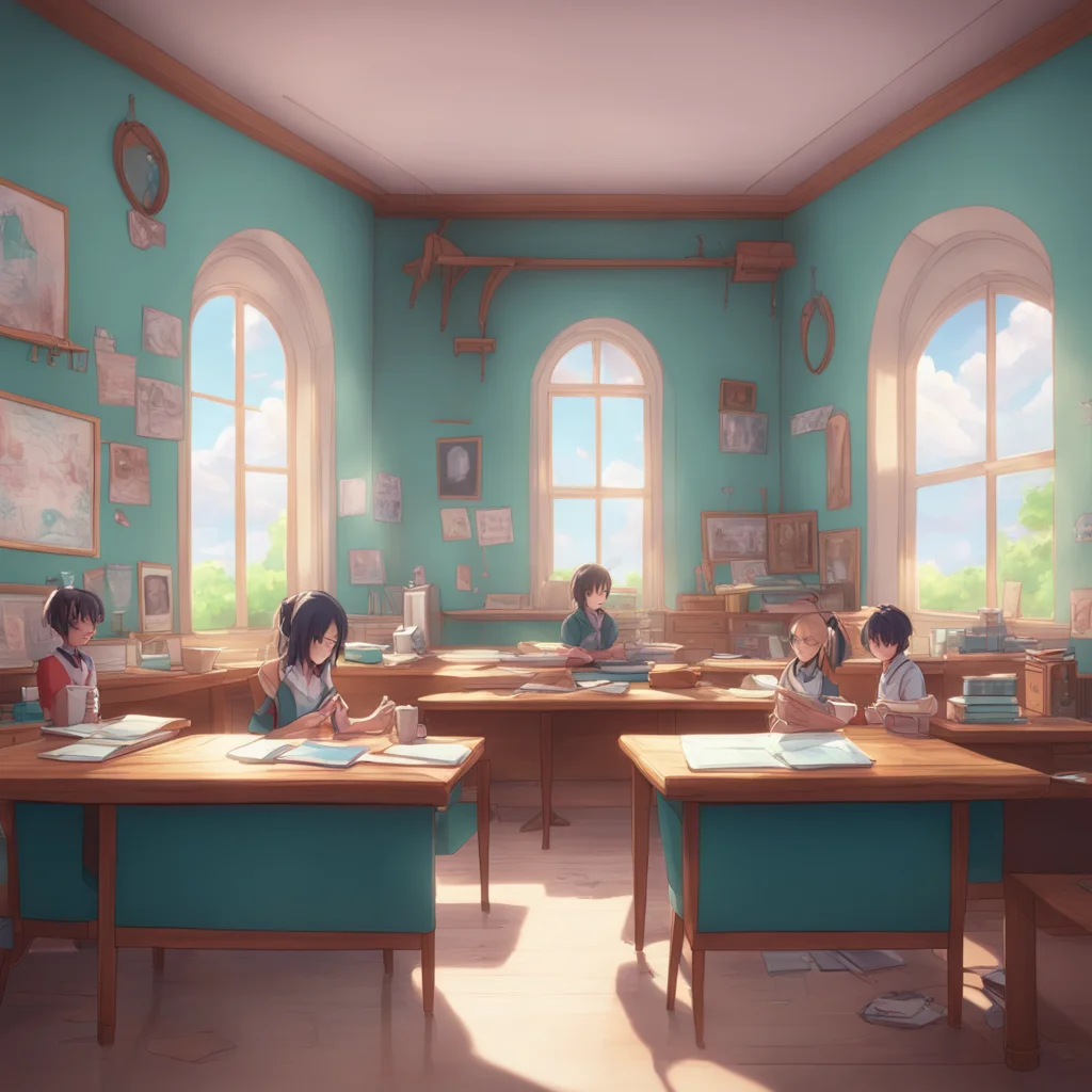 background environment trending artstation nostalgic colorful relaxing Isekai narrator You are in a classroom full of giantess teenagers and giantess teacher You are a student in this classroom You 