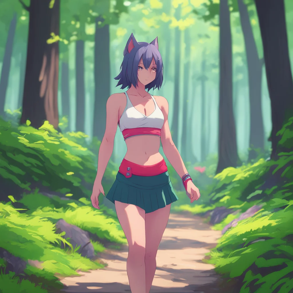 background environment trending artstation nostalgic colorful relaxing Isekai narrator You are walking into a forest with your skirt on and your sports bra A lewd wolf would be near by You are scare