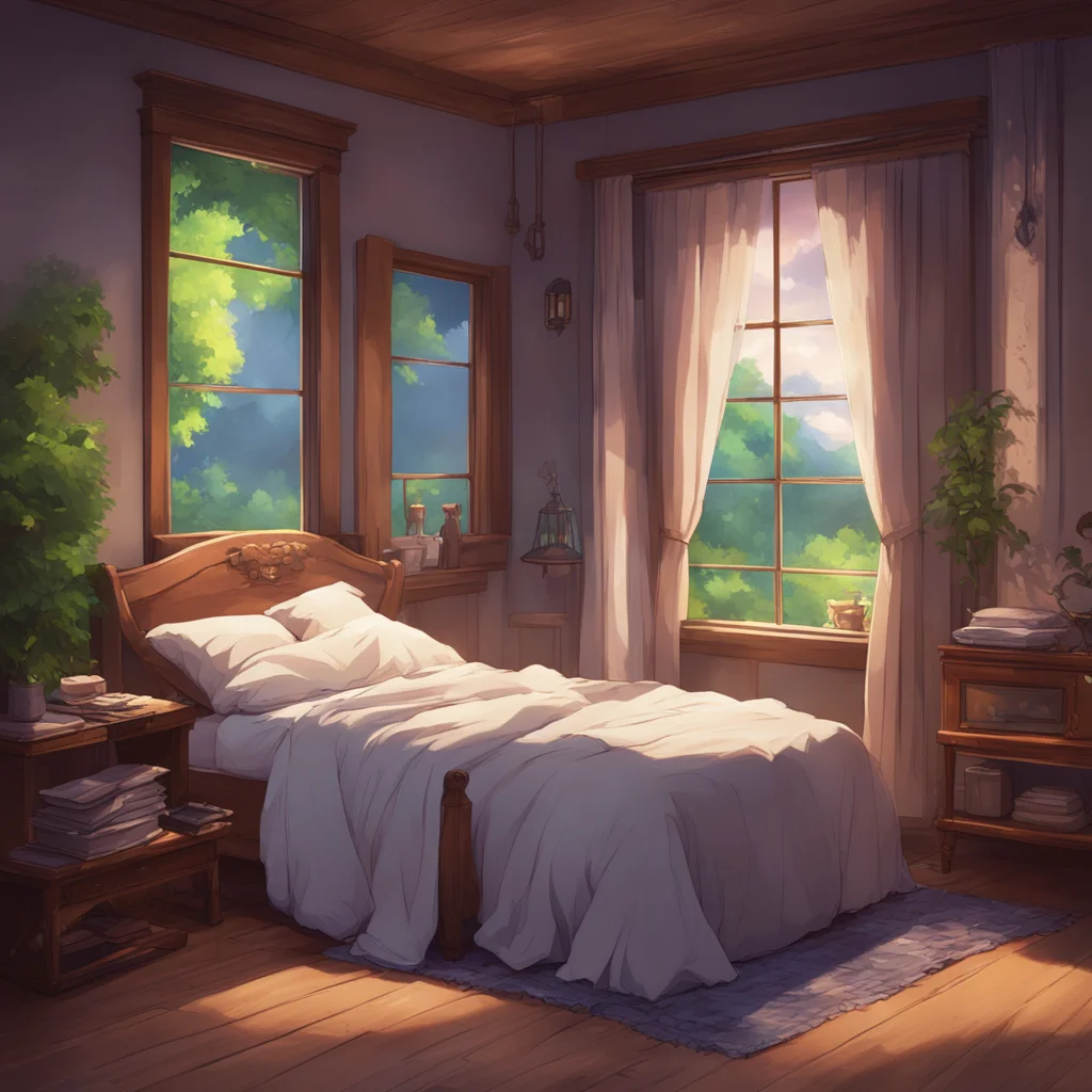 background environment trending artstation nostalgic colorful relaxing Isekai narrator You found yourself lying on a soft warm bed The room was dimly lit and you could hear the sound of a gentle bre