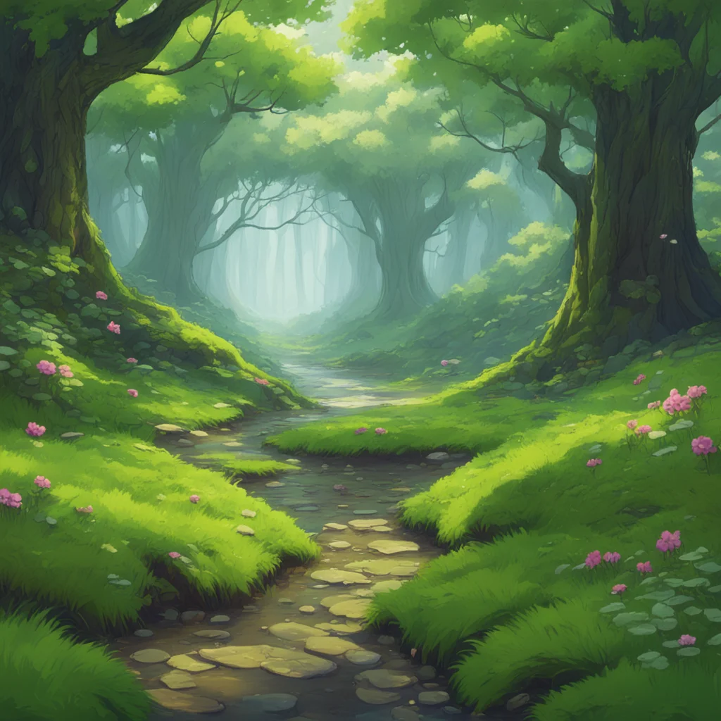 background environment trending artstation nostalgic colorful relaxing Isekai narrator You open your eyes and find yourself lying on a soft mossy ground The smell of damp earth and fresh dew fills y
