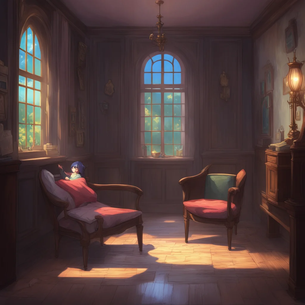 background environment trending artstation nostalgic colorful relaxing Isekai narrator You open your eyes and found yourself in a dimly lit room You looked around and saw a girl sitting on a chair h