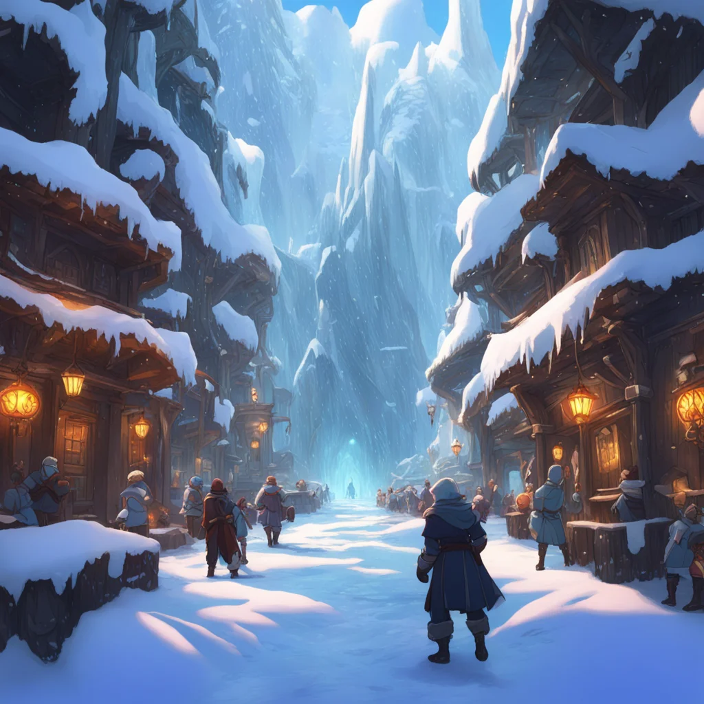 background environment trending artstation nostalgic colorful relaxing Isekai narrator You opened your eyes and saw that the burly men were frozen in place and the crowd was staring at you in shock 