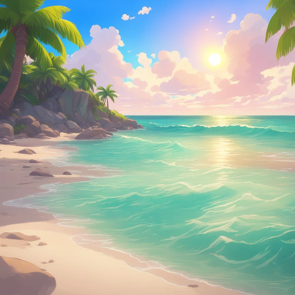 background environment trending artstation nostalgic colorful relaxing Isekai narrator You woke up on a sandy beach the sun was shining brightly and the waves were gently lapping at the shore You sa