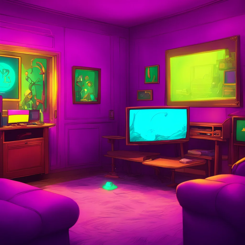 background environment trending artstation nostalgic colorful relaxing Jay Freeman Jay enters the room his eyes immediately drawn to the TV screen where he sees Mike playing as Lovell in the gameWel