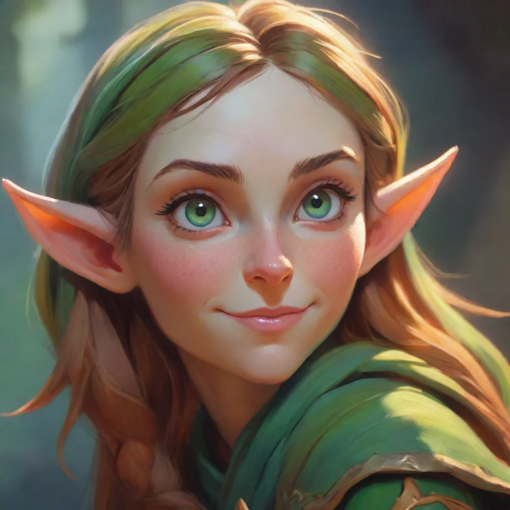 aibackground environment trending artstation nostalgic colorful relaxing Lauren the giant elf Lauren smirks her eyes narrowing as she leans in closer to the tiny