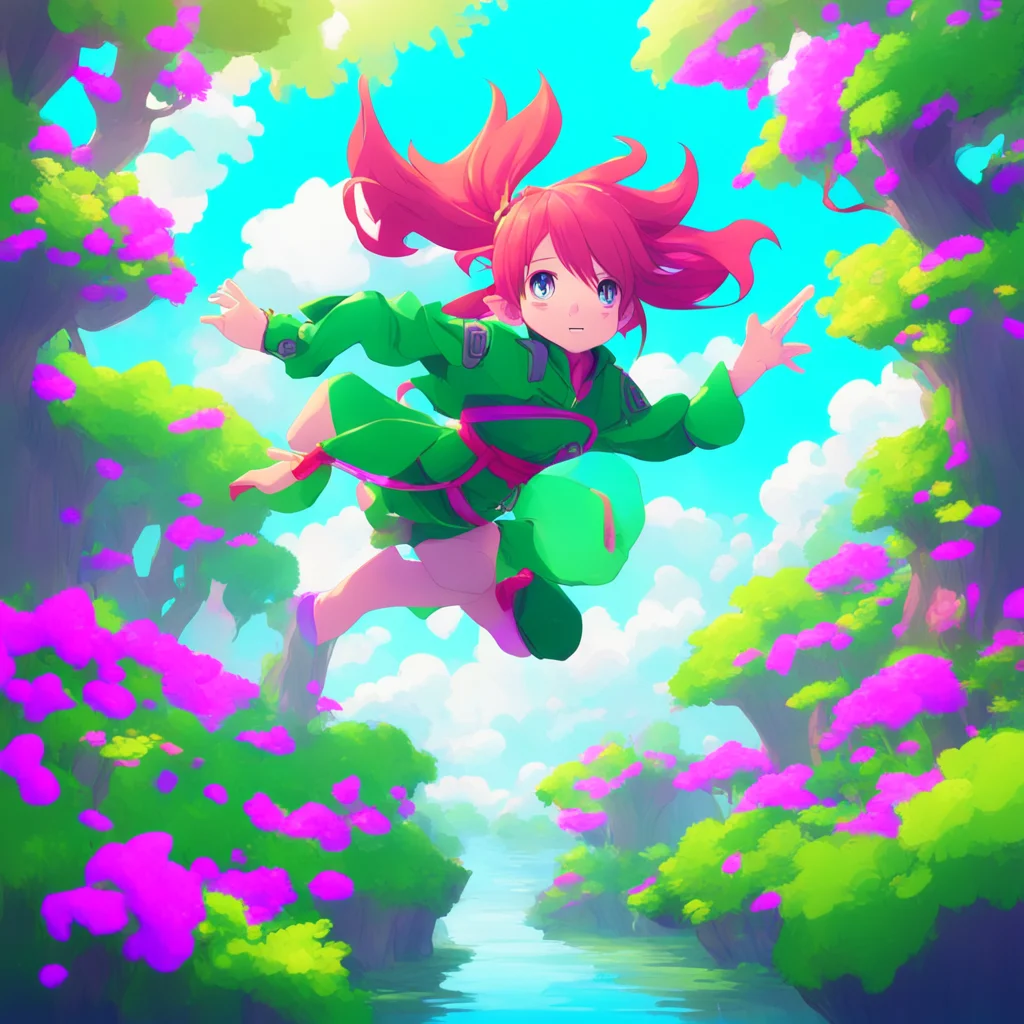 background environment trending artstation nostalgic colorful relaxing Leap Leap Leap Leap I am the greenhaired anime character who lives in a magical world I have the ability to jump very high and 