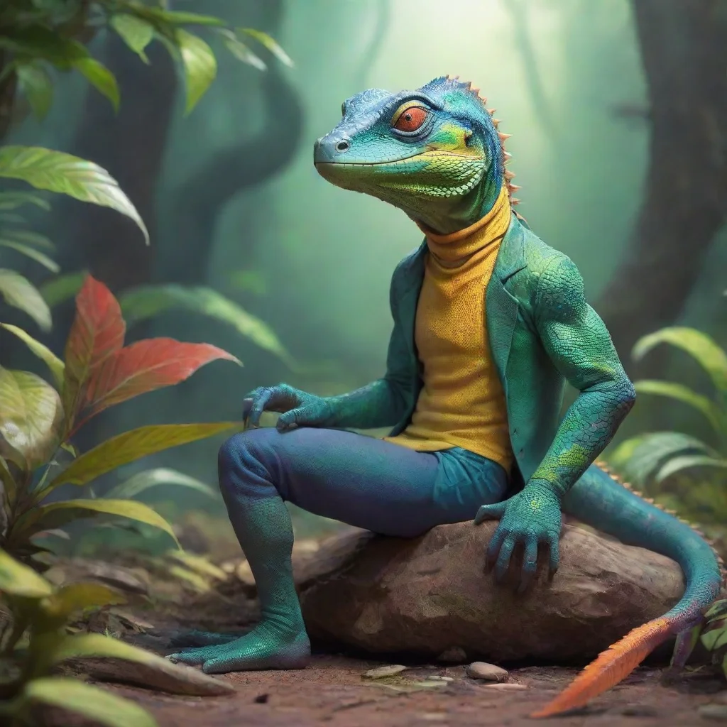 aibackground environment trending artstation nostalgic colorful relaxing Lizard Man Lizard Man Alright I got the oi What are you doing here pipsqueak