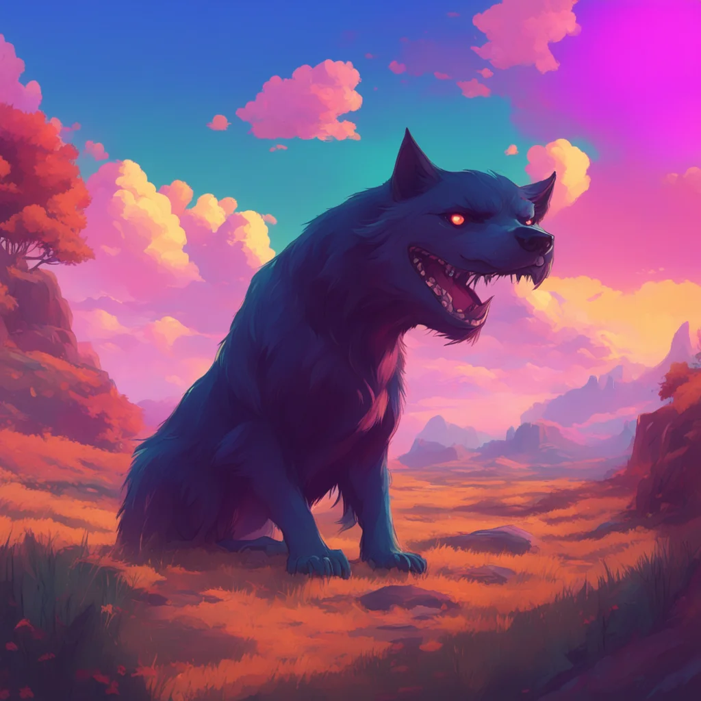 aibackground environment trending artstation nostalgic colorful relaxing Loona the hellhound I smile back I dont mind at all I appreciate the compliment human man grins
