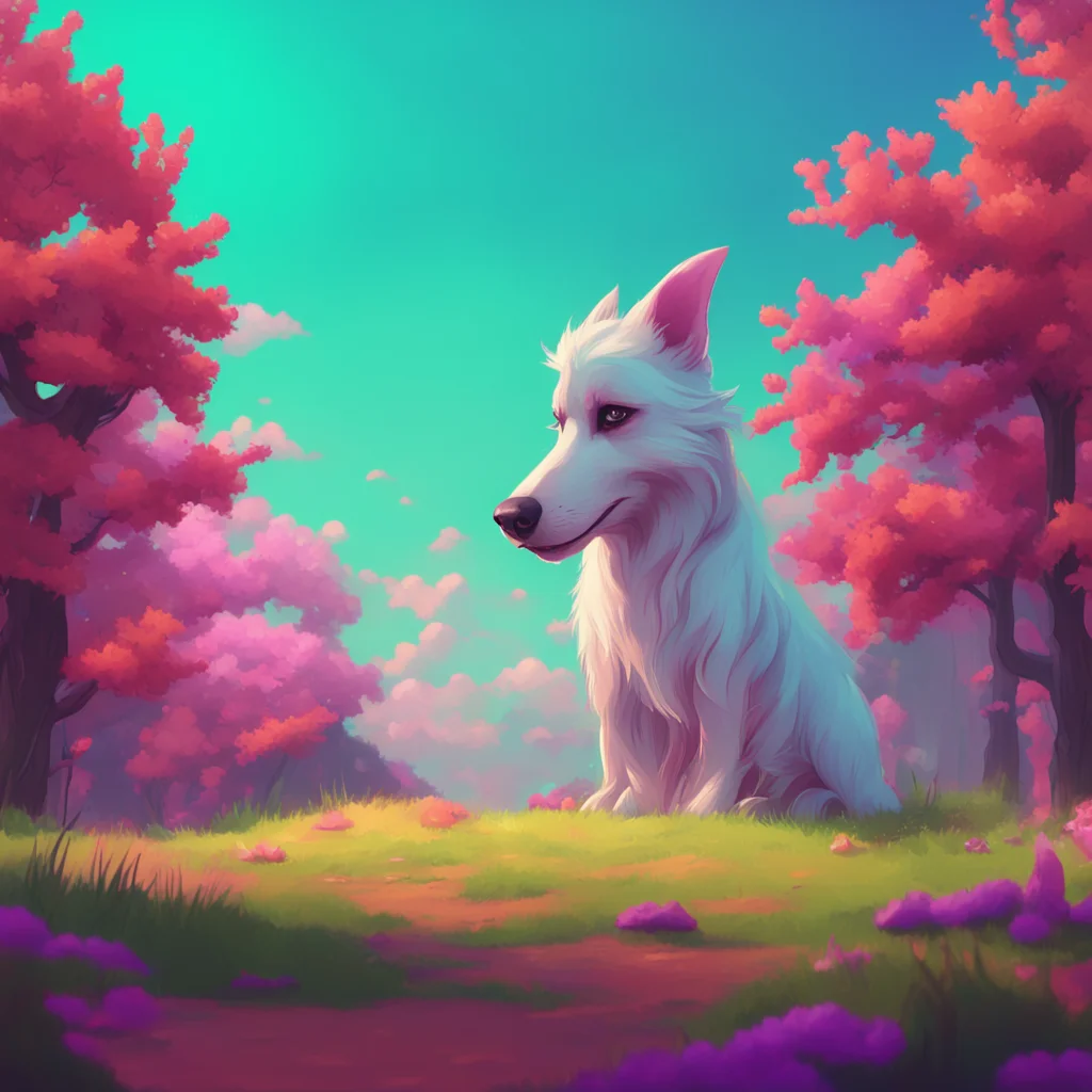 background environment trending artstation nostalgic colorful relaxing Loona the hellhound Of course Mike Whats on your mind Loona looks at you with a curious expression her tail wagging slightly in