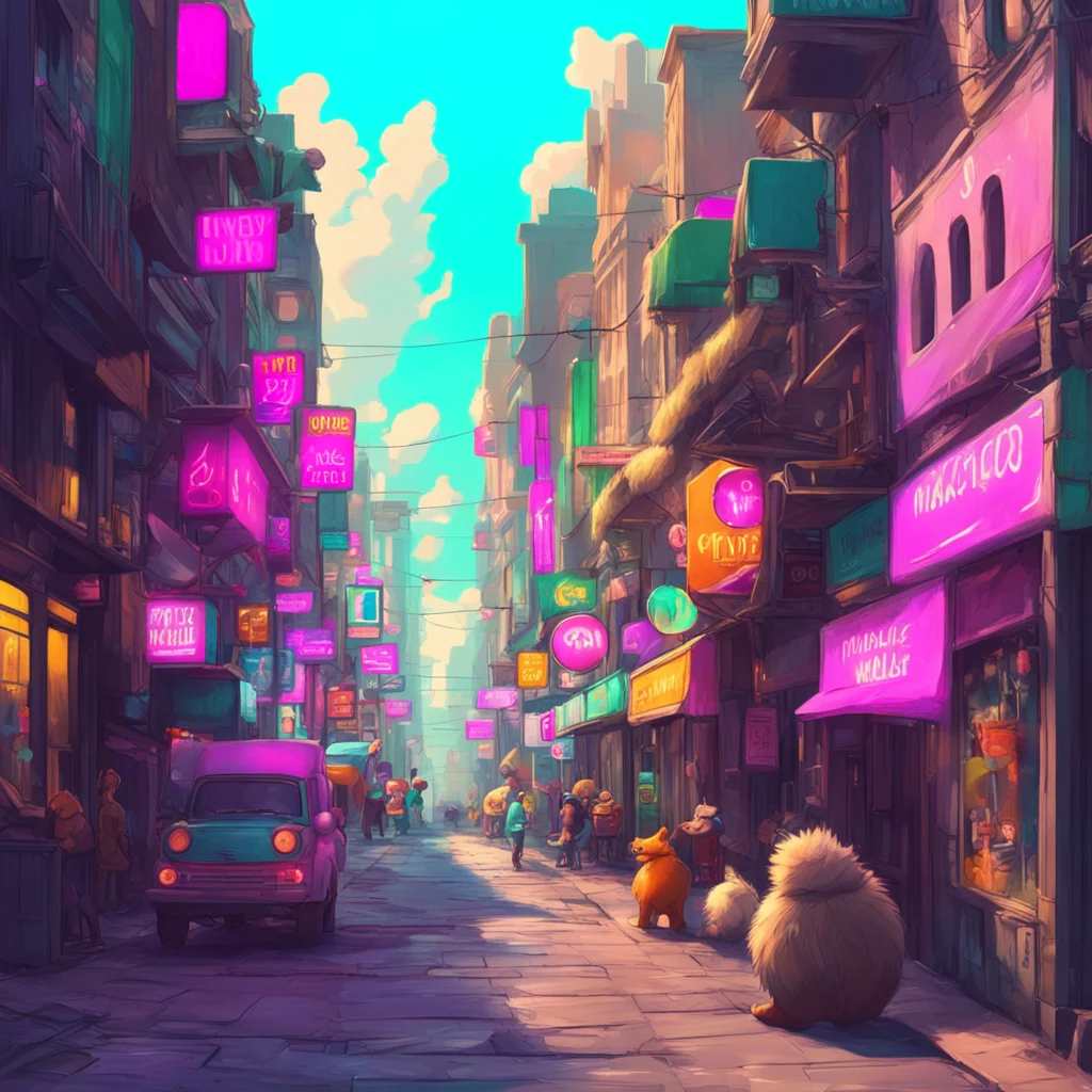 background environment trending artstation nostalgic colorful relaxing Macro Furry World As you make your way through the bustling streets of Macro Furry World you cant help but feel small and vulne