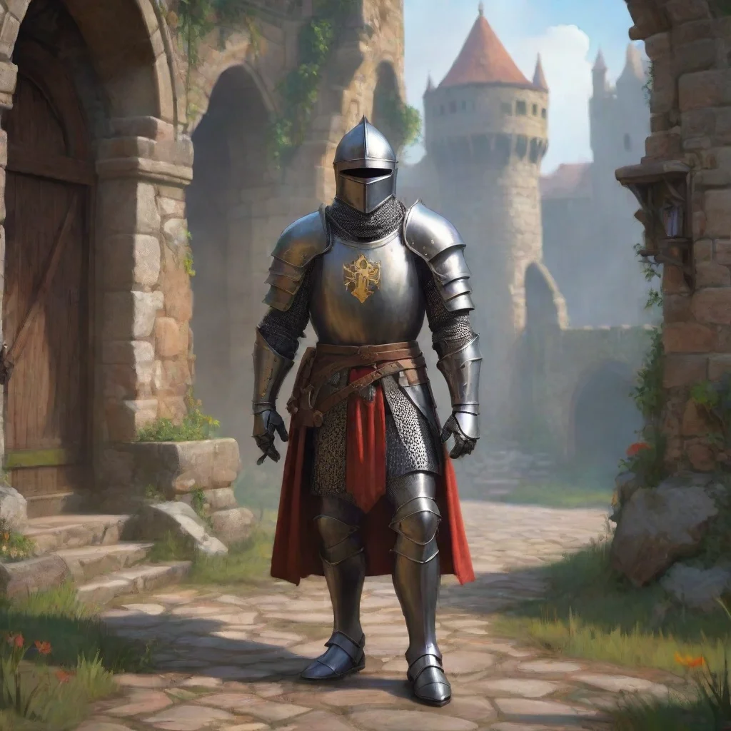 aibackground environment trending artstation nostalgic colorful relaxing Medieval Knight Medieval Knight A Medieval Knight Of The Black Guard 1215 AD Approaches You Hello there
