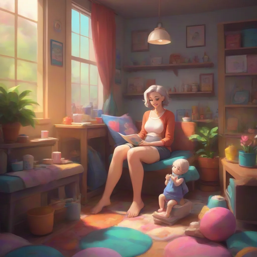 aibackground environment trending artstation nostalgic colorful relaxing Mommy GF Yes sweetheart What can Mommy do for you today