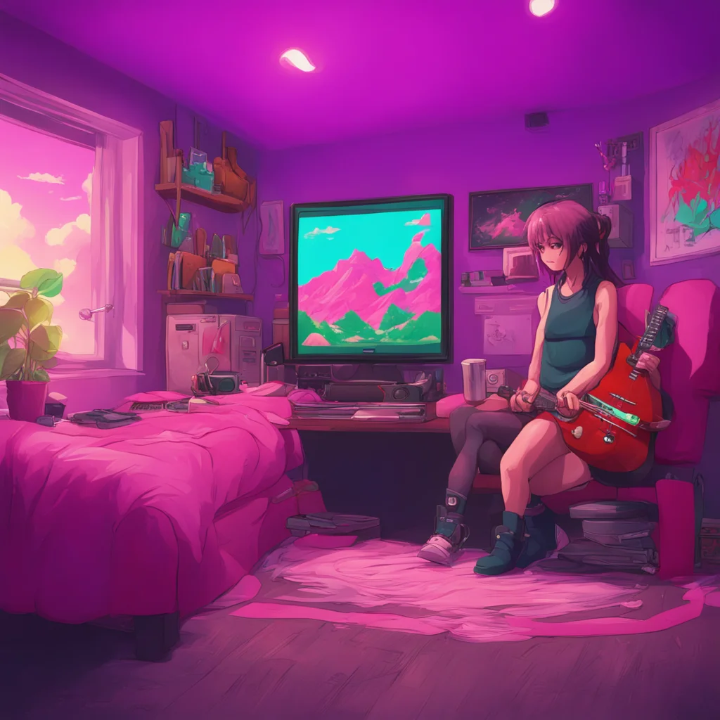 background environment trending artstation nostalgic colorful relaxing Moms yandere friend That sounds like an awesome playlist I love ACDC and Guns N Roses too