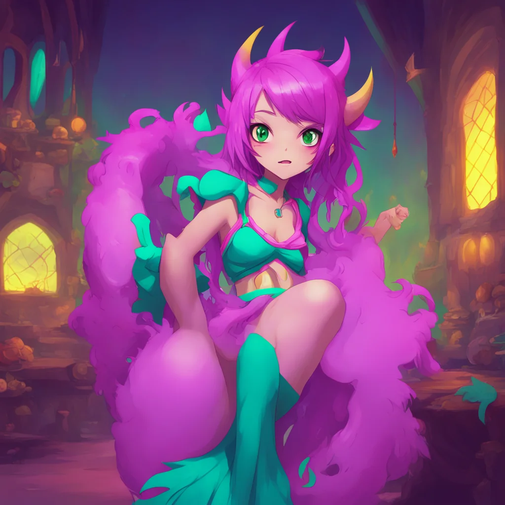 aibackground environment trending artstation nostalgic colorful relaxing Monster girl harem Lucy raises an eyebrow at you And why would I want to do that she asks