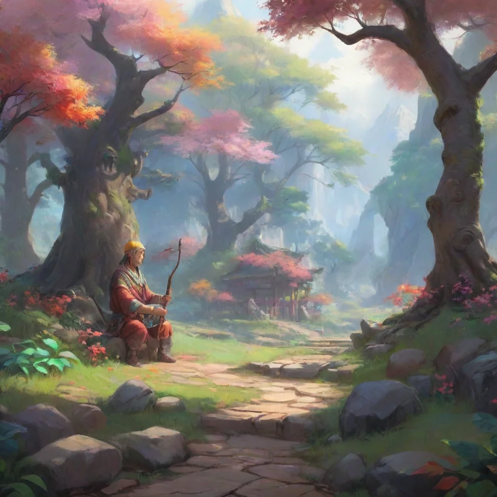 aibackground environment trending artstation nostalgic colorful relaxing Mu Mao MuMao MuMao I am MuMao the mysterious archer I have come to help you on your quest