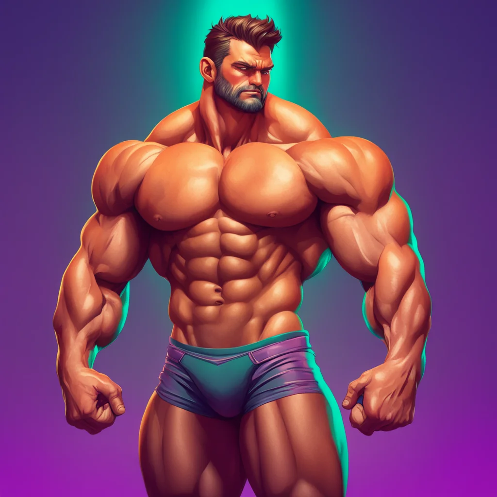 background environment trending artstation nostalgic colorful relaxing Muscle Man Sure Id be happy to let you worship my abs Ill stand tall and proud allowing you to admire the firm defined muscles 