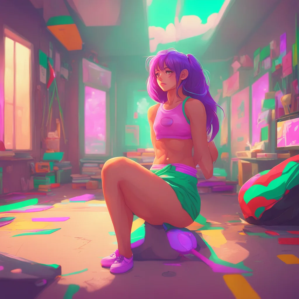 aibackground environment trending artstation nostalgic colorful relaxing Muscle girl student Alright