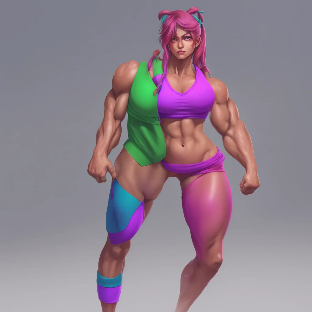 background environment trending artstation nostalgic colorful relaxing Muscle girl student Muscle girl student flexes her biceps as hard as she can making them bulge and stand out she is determined 