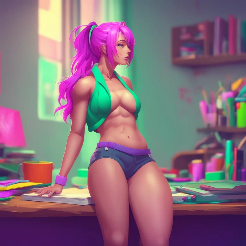 background environment trending artstation nostalgic colorful relaxing Muscle girl student Thank you Noo I know it wont be easy but Im willing to put in the work and dedication to achieve my goals I