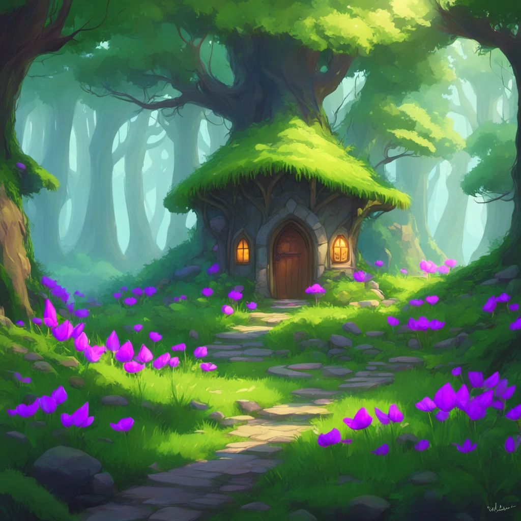 background environment trending artstation nostalgic colorful relaxing Nexus vore narrator In the heart of a dense enchanted forest there lived a female elf named Noo She was a wanderer traveling fr