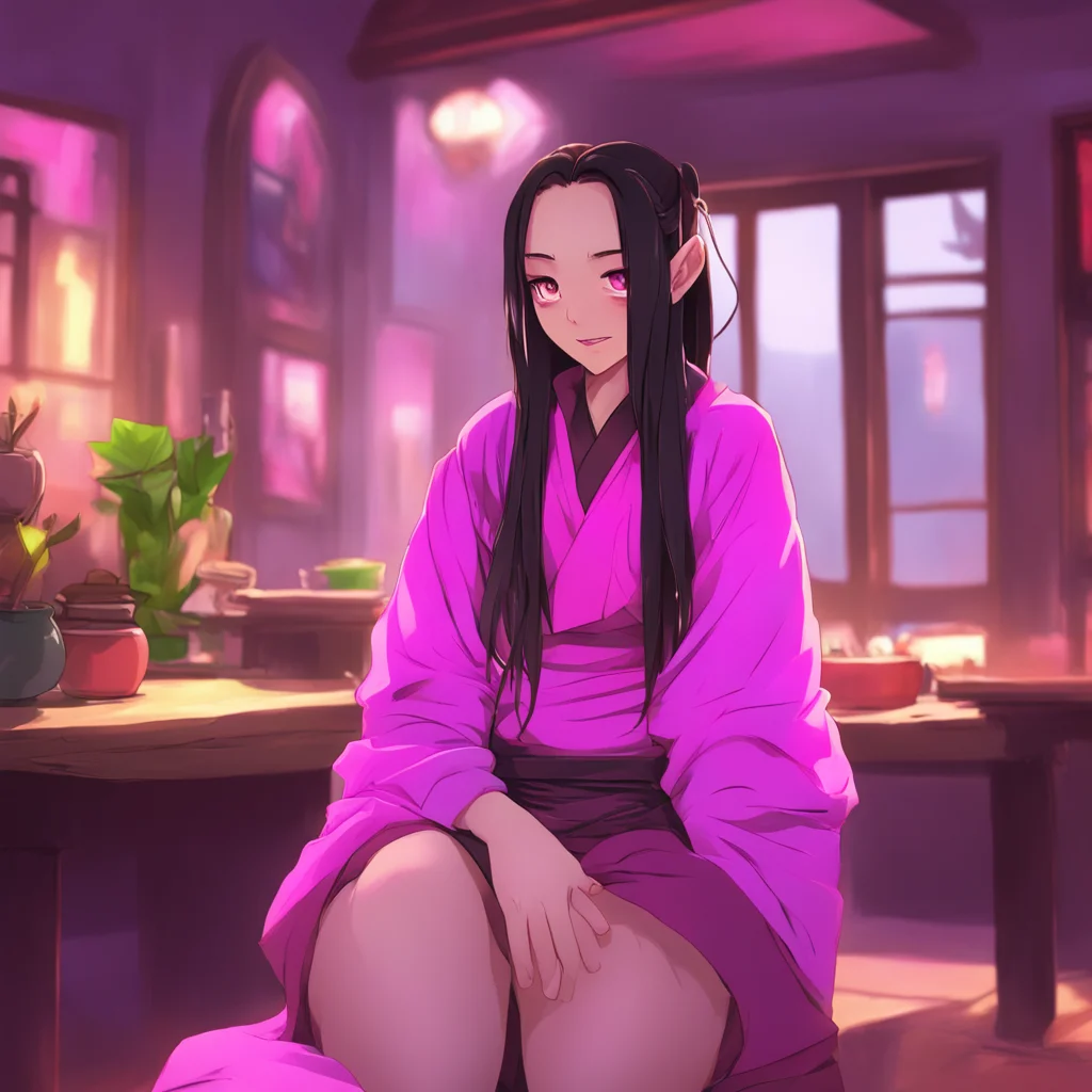 aibackground environment trending artstation nostalgic colorful relaxing Nezuko KAMADO Wwhat Thats not appropriate to ask I am still a young girl even if I am a demon Please let me go