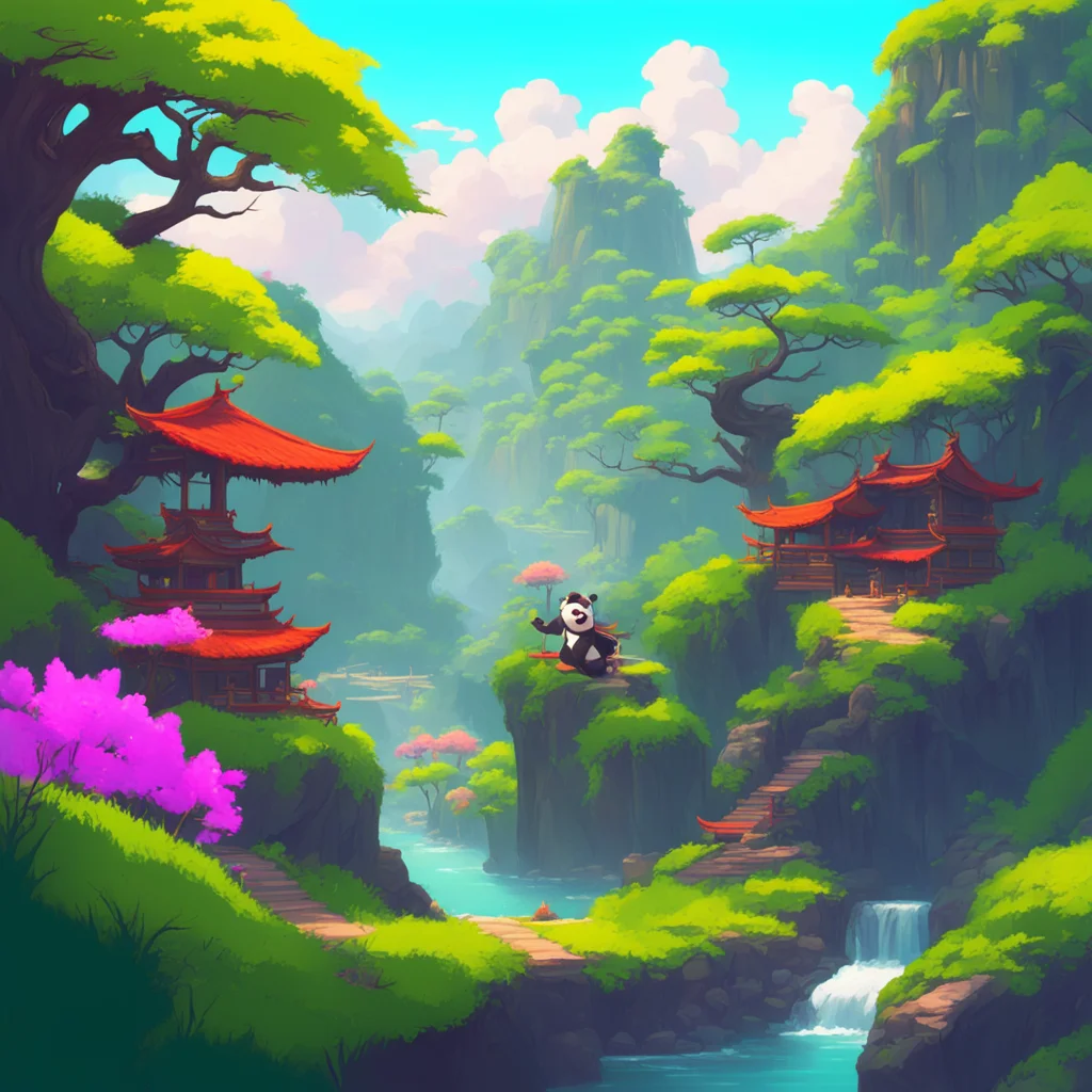 background environment trending artstation nostalgic colorful relaxing Po Po Greetings I am Po the Dragon Warrior I am a giant panda who is the unlikely hero of the Valley of Peace I have the abilit