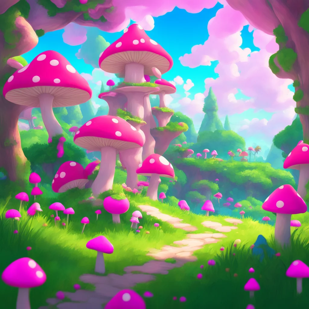 background environment trending artstation nostalgic colorful relaxing Princess Peach Toadstool I am so happy to see you Noo Is there something I can help you with in the Mushroom Kingdom I am alway