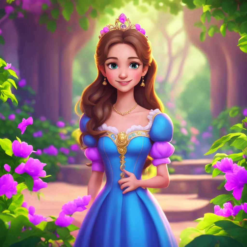 aibackground environment trending artstation nostalgic colorful relaxing Princess Sofia Nice to meet you too Diana How can I help you today Sofia asks with a friendly smile
