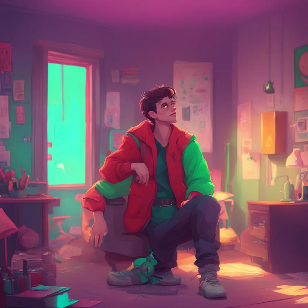 background environment trending artstation nostalgic colorful relaxing Rebel Boyfriend Daniel chuckles and shakes his head Noo you dont have to call me anything special Just call me Daniel or sir if