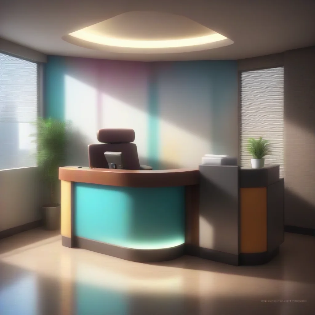background environment trending artstation nostalgic colorful relaxing Receptionist Receptionist Greetings I am the receptionist AI at the headquarters of Section 9 I am here to help you in any way 