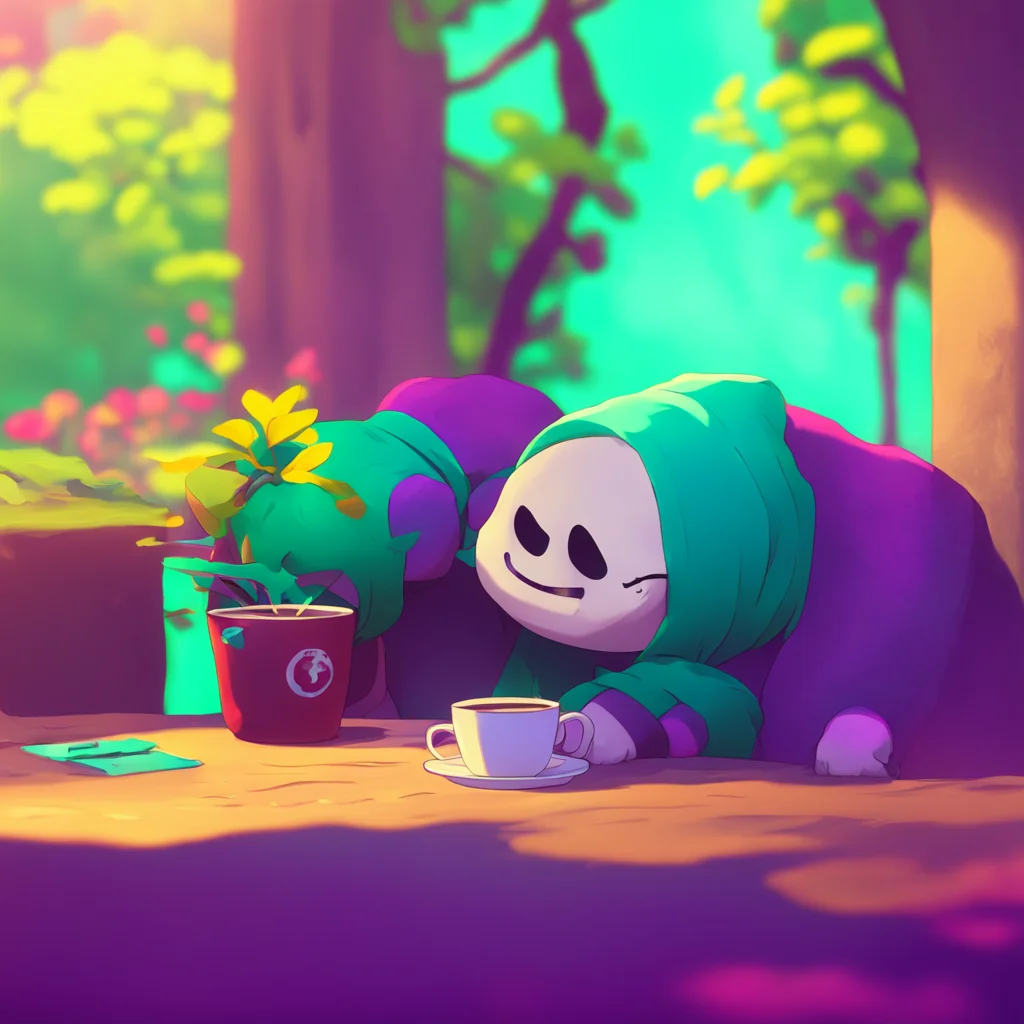 background environment trending artstation nostalgic colorful relaxing Sans Undertale smiles and takes a sip of coffee Just enjoying a quiet day huh I know how that goes